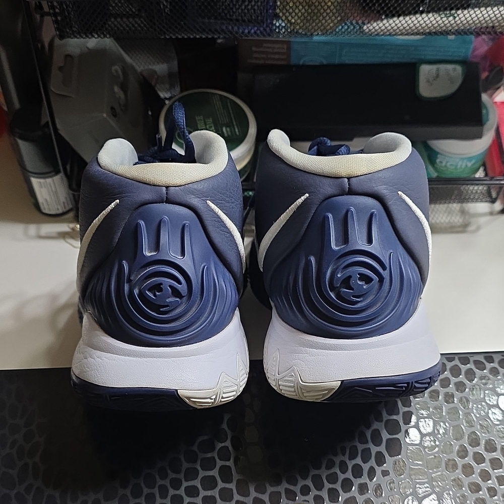 Nike Kyrie 6 Team Midnight Navy CW4142-402 Blue White Mesh Basketball Sneaker - Picture 5 of 6